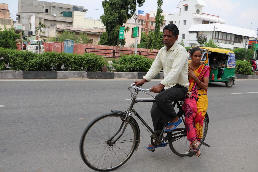 India traffic - bikes